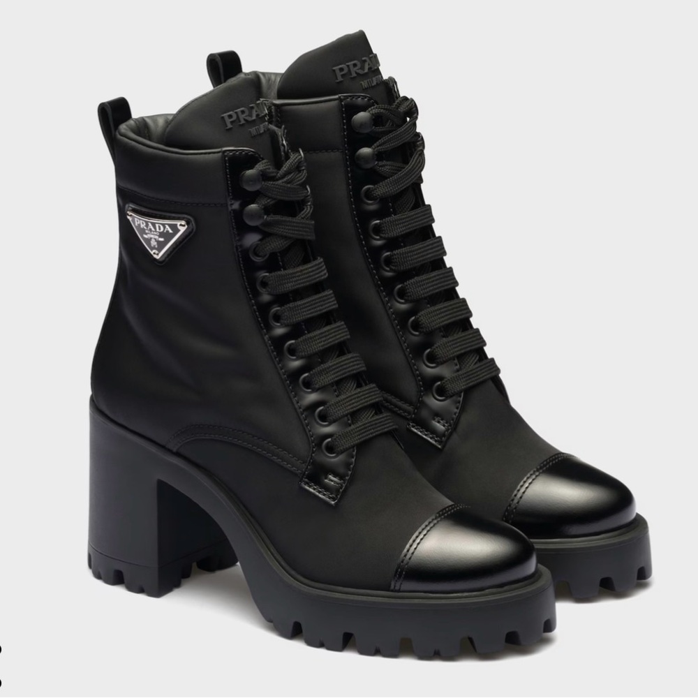 Prada Leather and Nylon Booties